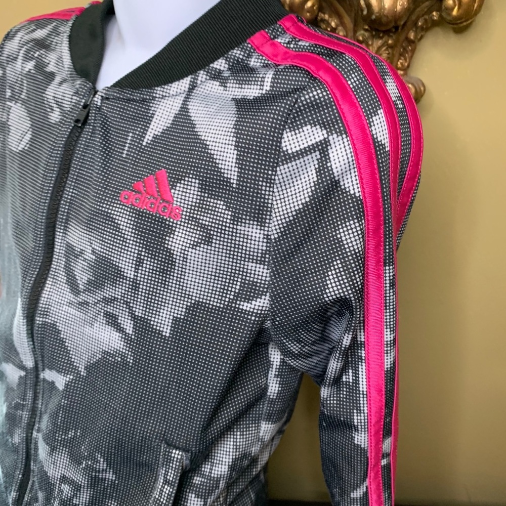 Adidas Track Suit Girls 4T Pink Stripes